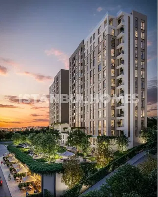 Keuken; keukenapparatuur, houten vloer, natuurlijk licht, moderne stijl