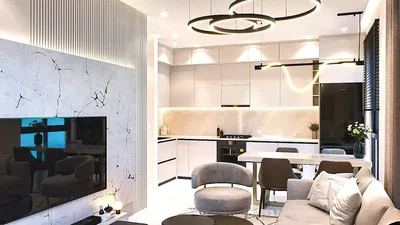 Κουζίνα; συσκευές κουζίνας, ξύλινο πάτωμα, φυσικό φως, μοντέρνο στυλ