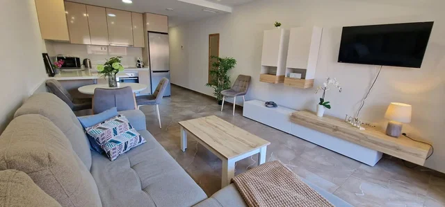 Kitchen; kitchen appliances, wood floor, natural light, modern style