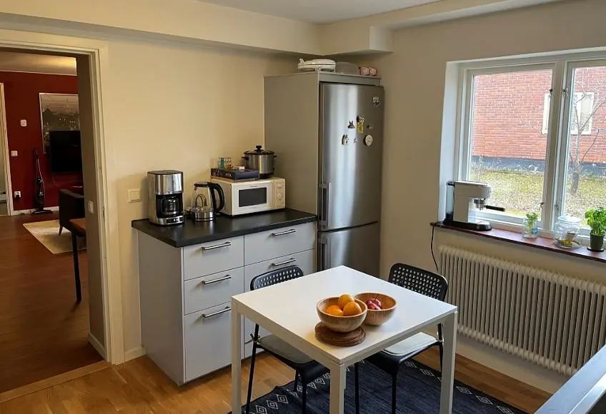 Cuisine; électroménager, parquet, lumière naturelle, style moderne