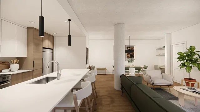 Living room; wood floor, natural light, modern style