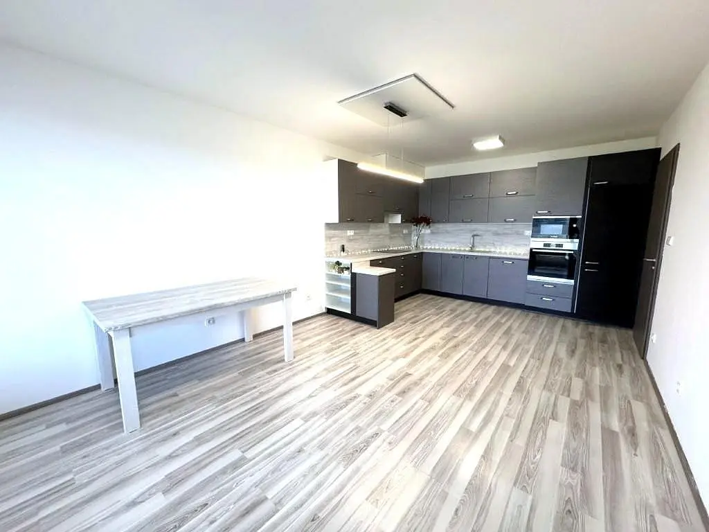 Kitchen; kitchen appliances, wood floor, natural light, modern style