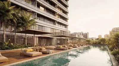 Kitchen; kitchen appliances, wood floor, natural light, modern style