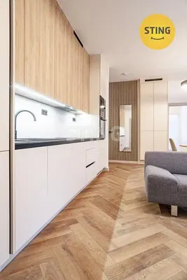 Хол; дървен под, естествена светлина, модерен стил, високи тавани