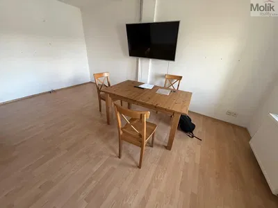 Kuchyně; kuchyňské spotřebiče, dřevěná podlaha, přirozené světlo, moderní styl