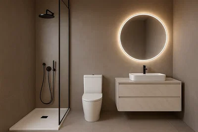 Küche; küchengeräte, holzboden, tageslicht, moderner stil