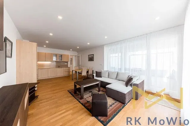 Living room; wood floor, natural light, modern style