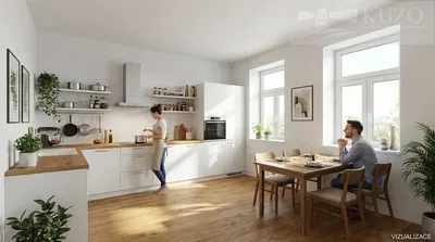 Wohnzimmer; holzboden, tageslicht, moderner stil, hohe decken