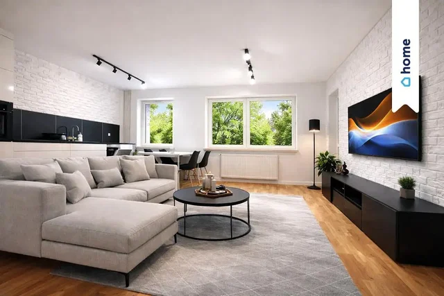 Cucina; elettrodomestici, pavimento in legno, luce naturale, stile moderno