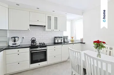 Kuchyně; kuchyňské spotřebiče, dřevěná podlaha, přirozené světlo, moderní styl