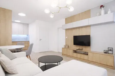 Κουζίνα; συσκευές κουζίνας, ξύλινο πάτωμα, φυσικό φως, μοντέρνο στυλ