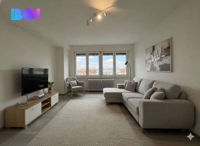 Wohnzimmer; holzboden, tageslicht, moderner stil, hohe decken