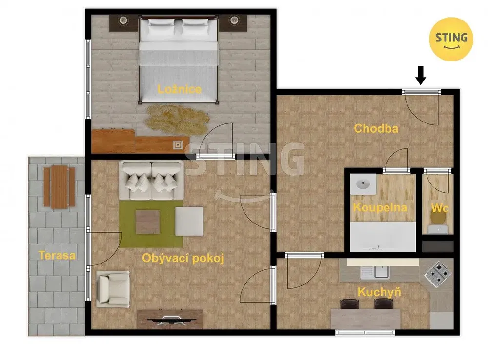 Kitchen; kitchen appliances, wood floor, natural light, modern style