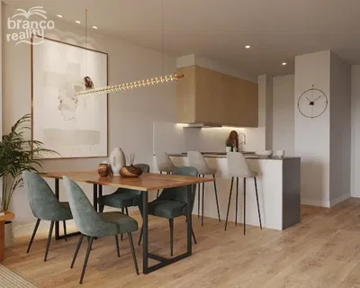 Kuchyně; kuchyňské spotřebiče, dřevěná podlaha, přirozené světlo, moderní styl