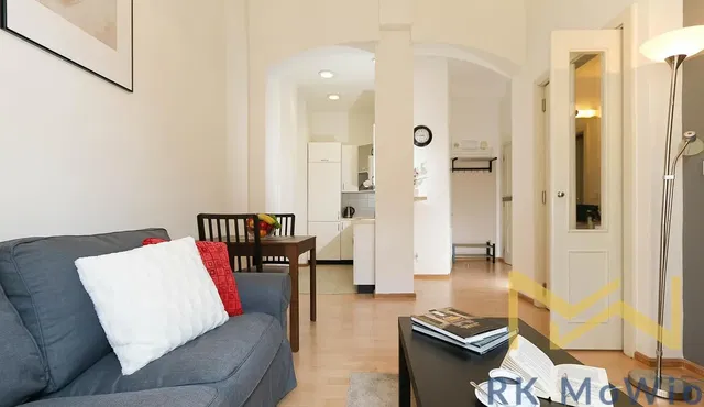 Keuken; keukenapparatuur, houten vloer, natuurlijk licht, moderne stijl