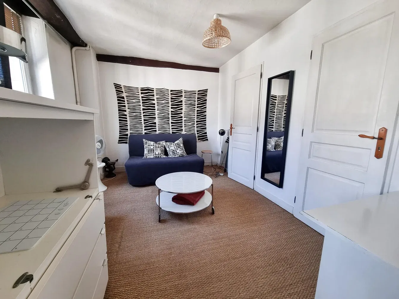 Kitchen; kitchen appliances, wood floor, natural light, modern style