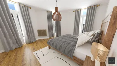 Oturma odası; ahşap zemin, doğal ışık, modern stil