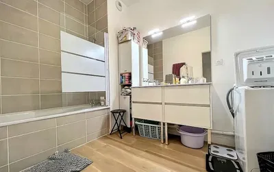 Kitchen; kitchen appliances, wood floor, natural light, modern style