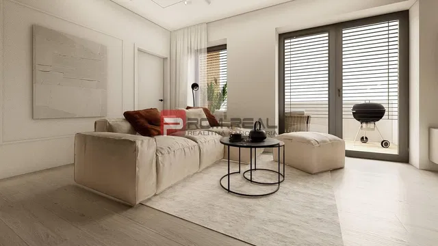 Kitchen; kitchen appliances, wood floor, natural light, modern style