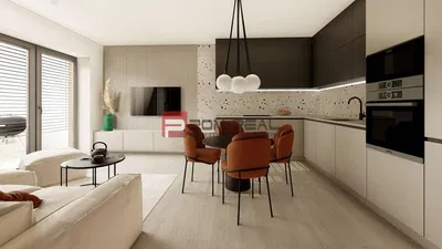 Cuisine; électroménager, parquet, lumière naturelle, style moderne