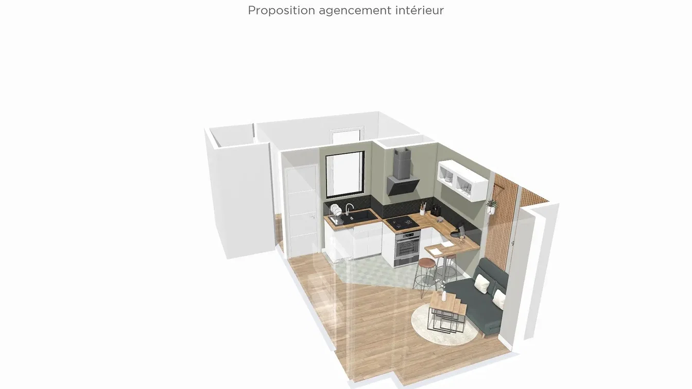 Mutfak; mutfak aletleri, ahşap zemin, doğal ışık, modern stil