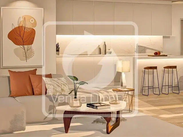 Cuisine; électroménager, parquet, lumière naturelle, style moderne