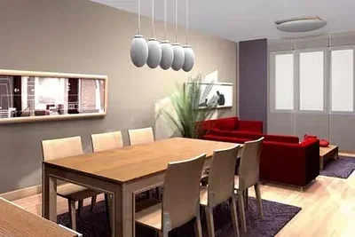Küche; küchengeräte, holzboden, tageslicht, moderner stil