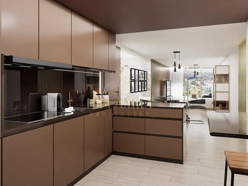 Küche; küchengeräte, holzboden, tageslicht, moderner stil