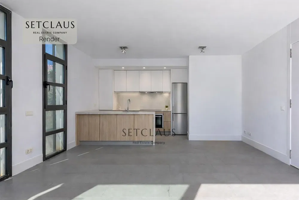 Cuisine; électroménager, parquet, lumière naturelle, style moderne