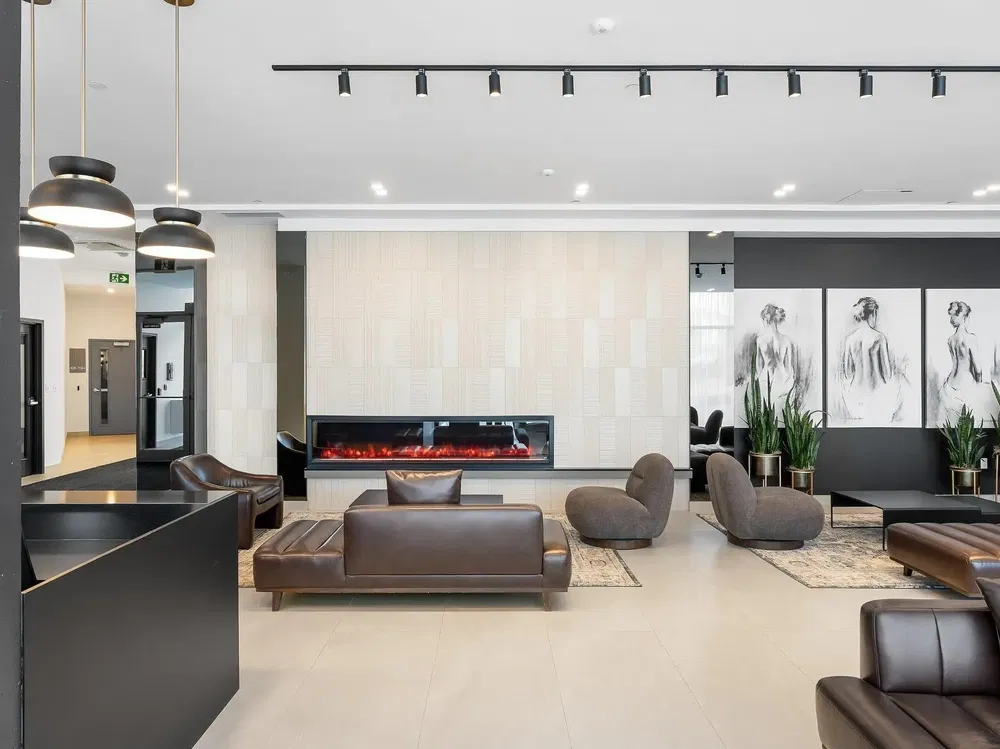 Kitchen; kitchen appliances, tile floor, natural light, modern style