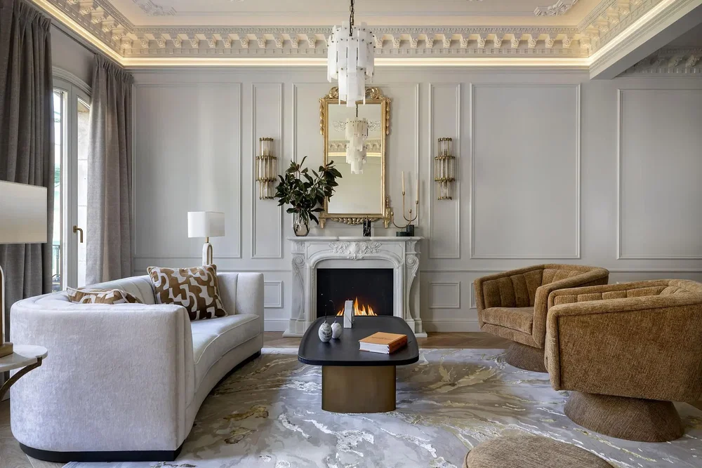 Küche; küchengeräte, holzboden, tageslicht, moderner stil