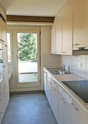 مطبخ; أجهزة المطبخ, أرضية خشبية, ضوء طبيعي, أسلوب عصري