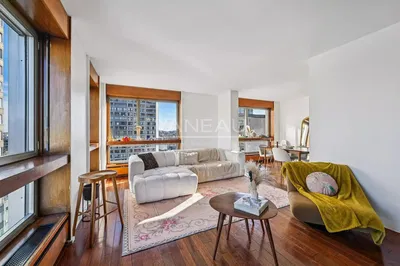 Kitchen; kitchen appliances, wood floor, natural light, modern style