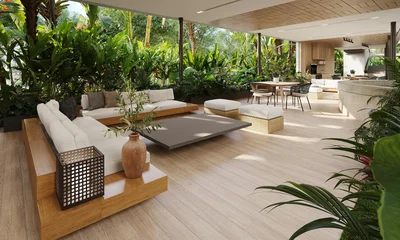 Cocina; electrodomésticos, suelo de madera, luz natural, estilo moderno