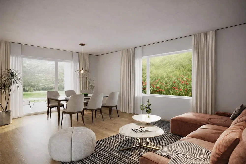 مطبخ; أجهزة المطبخ, أرضية خشبية, ضوء طبيعي, أسلوب عصري