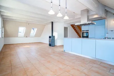 Cuisine; électroménager, parquet, lumière naturelle, style moderne