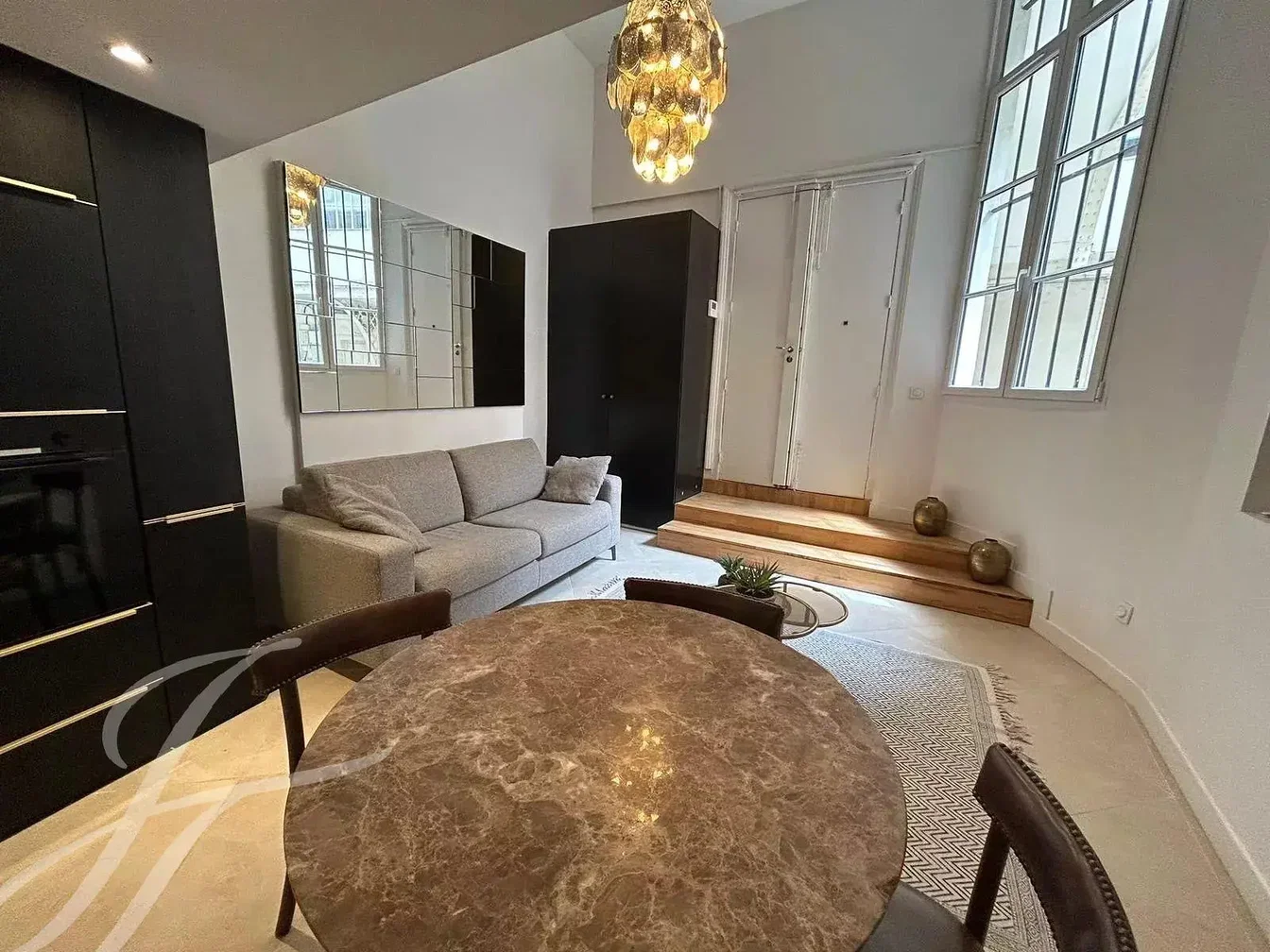 Wohnzimmer; holzboden, tageslicht, moderner stil