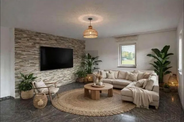 Küche; küchengeräte, holzboden, tageslicht, moderner stil