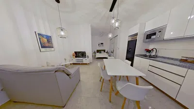 Cuisine; électroménager, parquet, lumière naturelle, style moderne