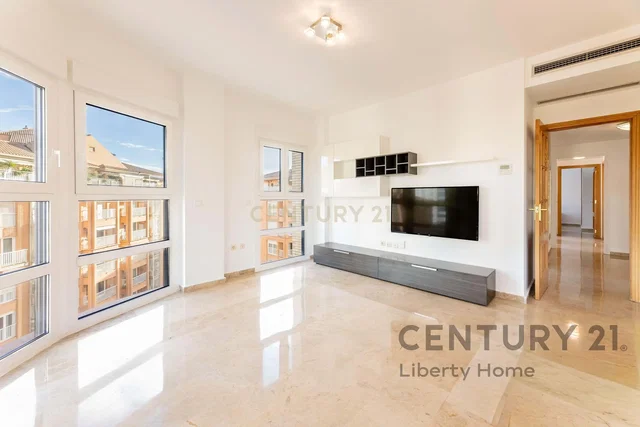 Kitchen; kitchen appliances, wood floor, natural light, modern style