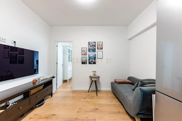 Kitchen; kitchen appliances, wood floor, natural light, modern style