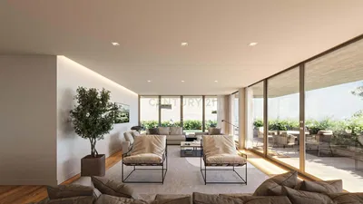 Kuhinja; kućanski aparati, drveni pod, prirodna svjetlost, moderan stil