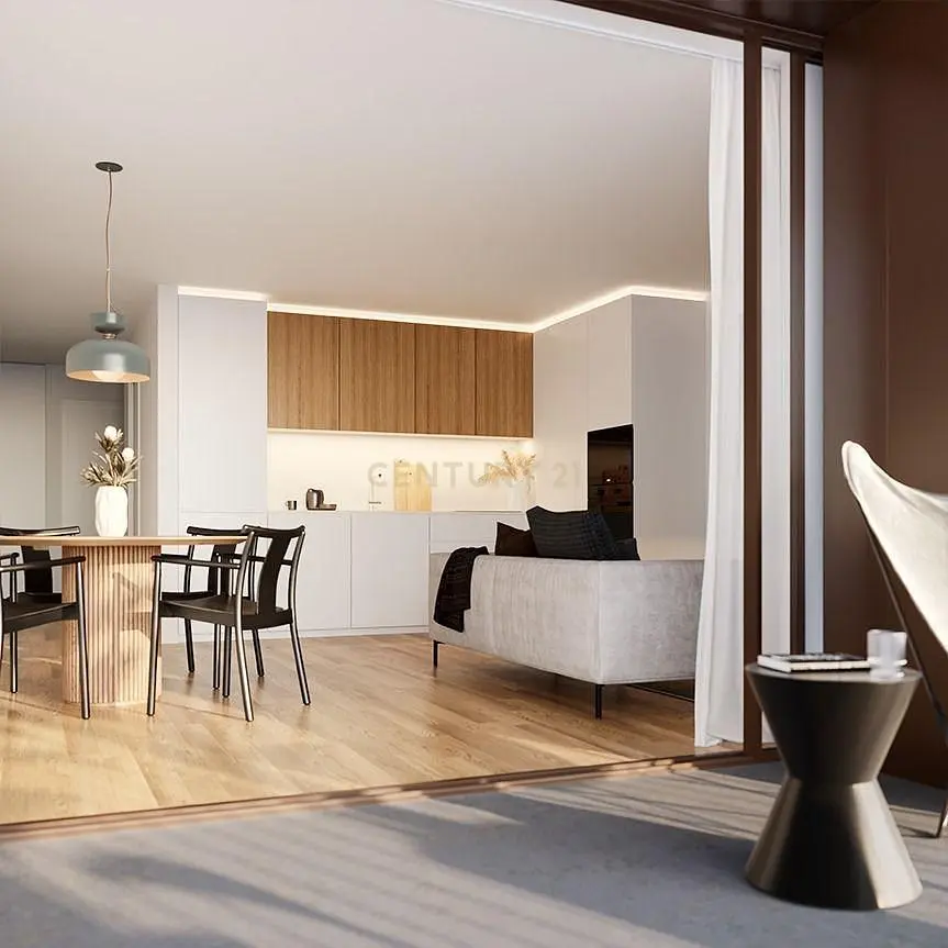 Cuisine; électroménager, parquet, lumière naturelle, style moderne