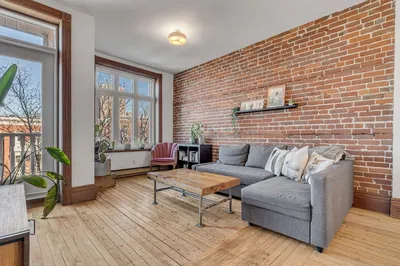 Kitchen; kitchen appliances, wood floor, natural light, modern style