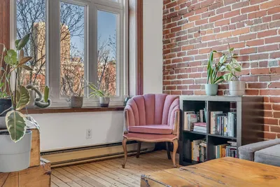 Kitchen; kitchen appliances, wood floor, natural light, modern style