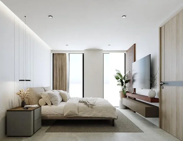 Кухня; кухненски уреди, дървен под, естествена светлина, модерен стил