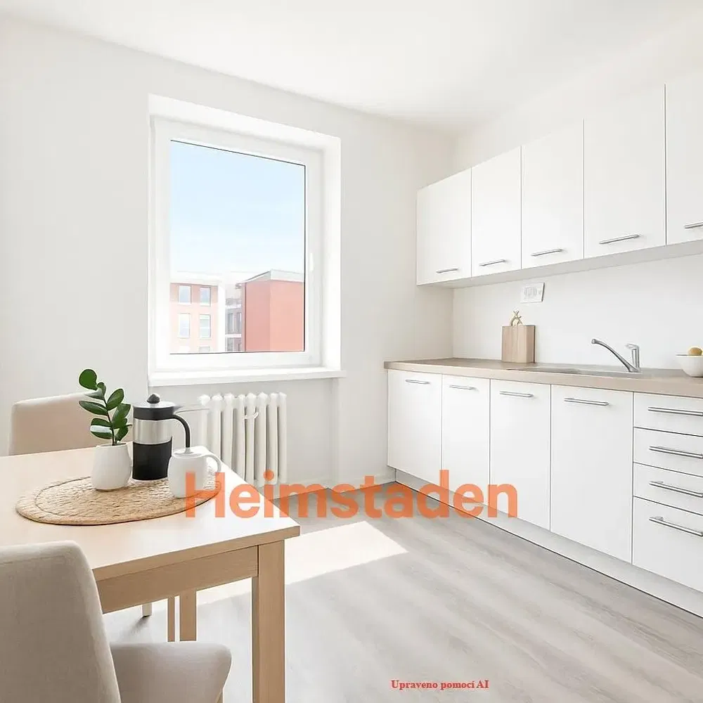 Kuchnia; sprzęt kuchenny, podłoga drewniana, światło dzienne, styl nowoczesny