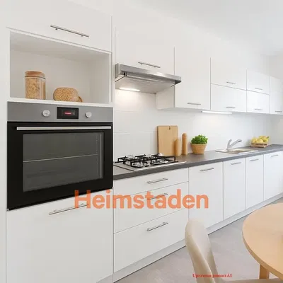 Kuchnia; sprzęt kuchenny, podłoga drewniana, światło dzienne, styl nowoczesny