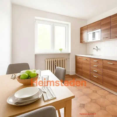 Mutfak; mutfak aletleri, ahşap zemin, doğal ışık, modern stil