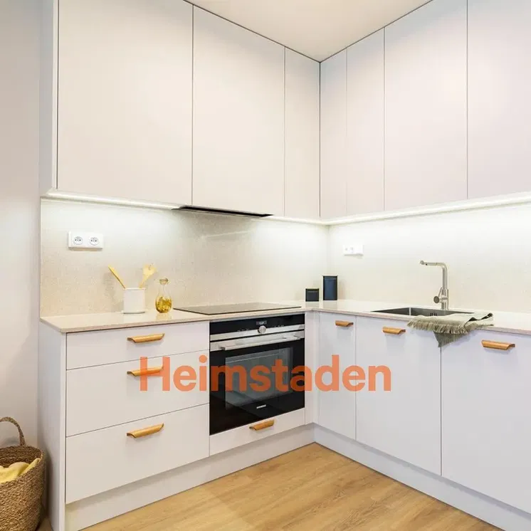 Кухня; кухненски уреди, дървен под, естествена светлина, модерен стил